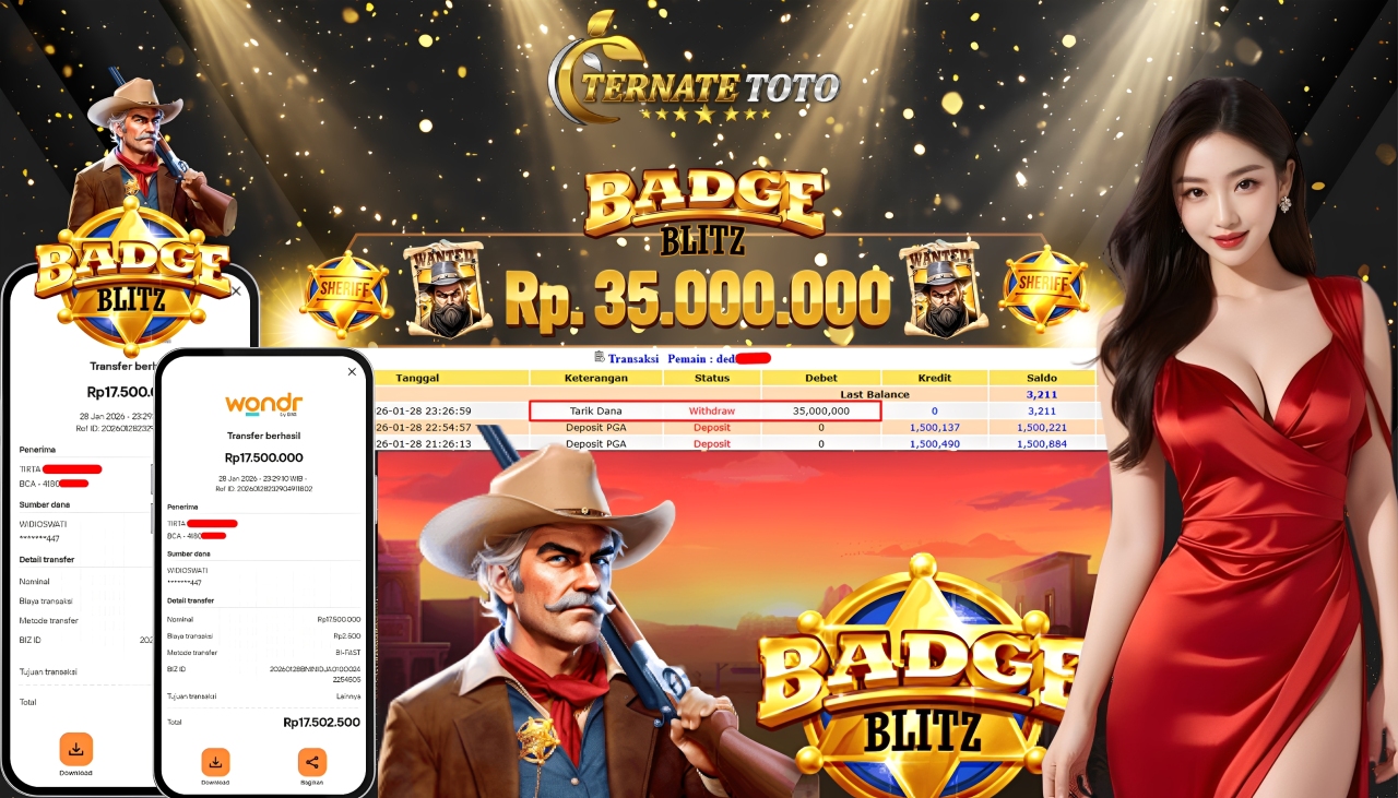 TERNATETOTO - JACKPOT BADGE BLITZ Rp. 35.000.000,-
